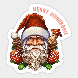 Vintage Merry Mushroom Lovers Sticker